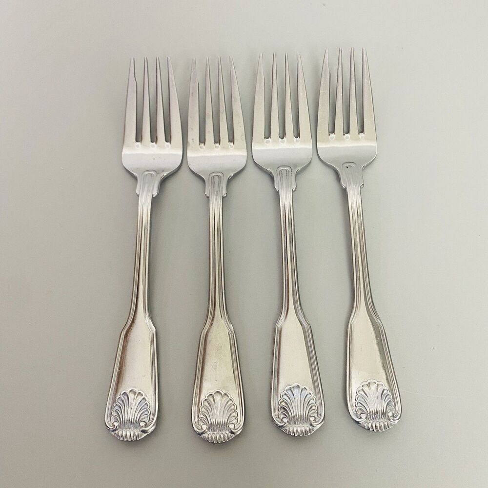 Supreme Cutlery Towle Japan Stainless Salad Small Forks Shell Pattern Set of 4